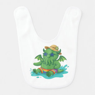 Baby Cthulhu frolicking in water Bib