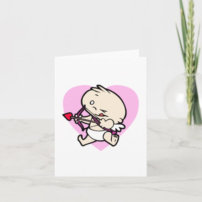 Baby Cupid Aiming For Love Card (Front)