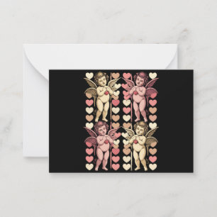 Baby Cupid Coquette bow Retro Valentines Day Note Card