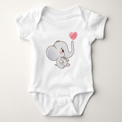 Baby Cute Elephant Design Baby Bodysuit