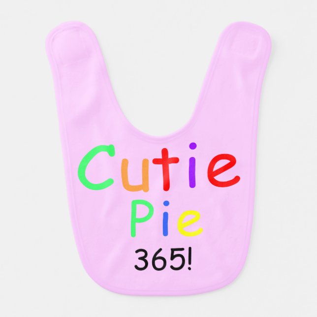 Baby Cutie Pie 365 Colorful Pink Bib (Front)