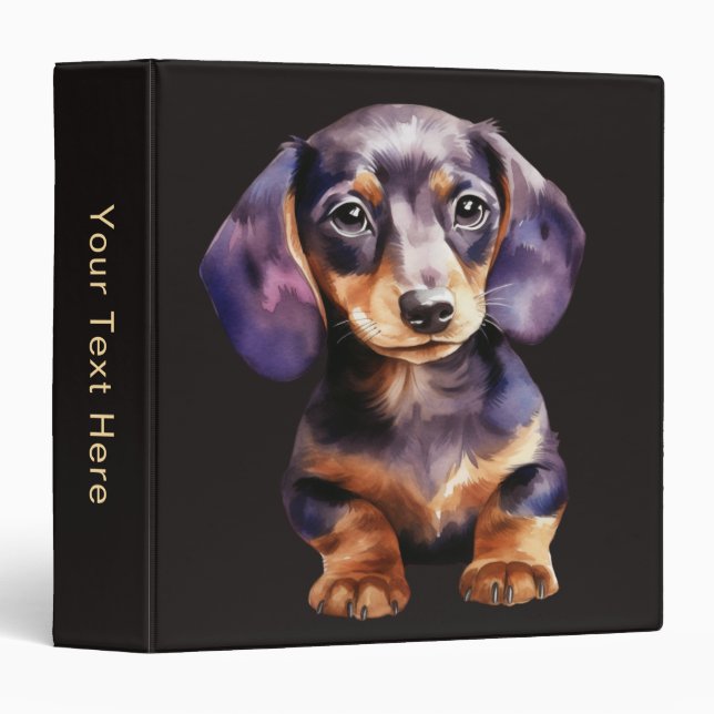 Baby Dachshund 3 Ring Binder (Front/Spine)