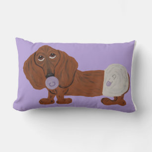 Baby Dachshund Lumbar Pillow