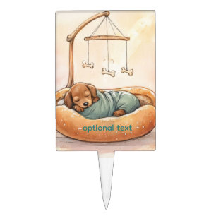 Baby Dachshund Shower  Cake Topper