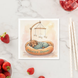 Baby Dachshund Shower Napkins