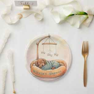 Baby Dachshund Shower  Paper Plates