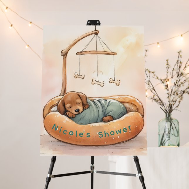 Baby Dachshund Shower Sign (In Situ (Stand))