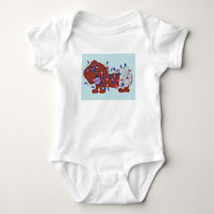 Baby Dachshund Tangled In Christmas Lights Bodysuit