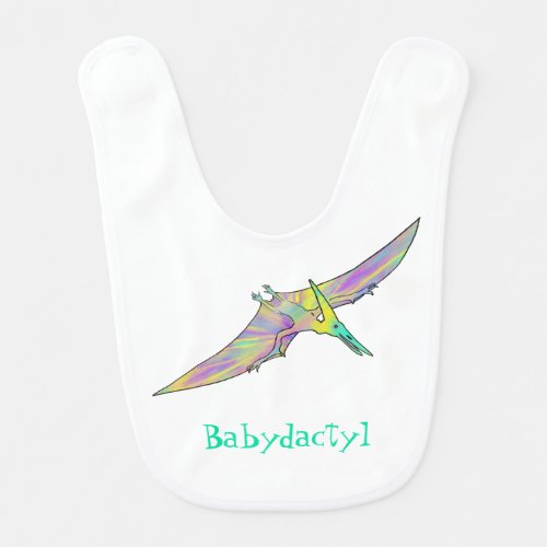 Baby dactyl Colorful Cute Pterodactyl Dinosaur Baby Bib