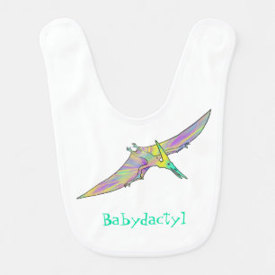 Baby dactyl Colorful Cute Pterodactyl Dinosaur Bib