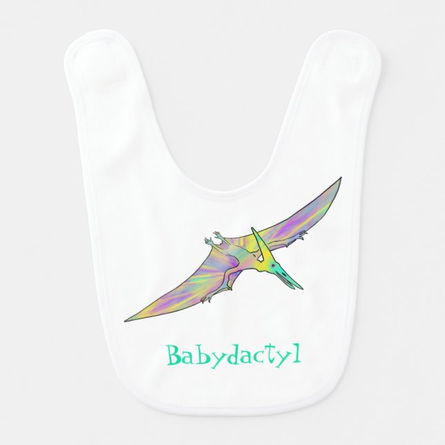 Baby dactyl Colorful Cute Pterodactyl Dinosaur Bib (Front)