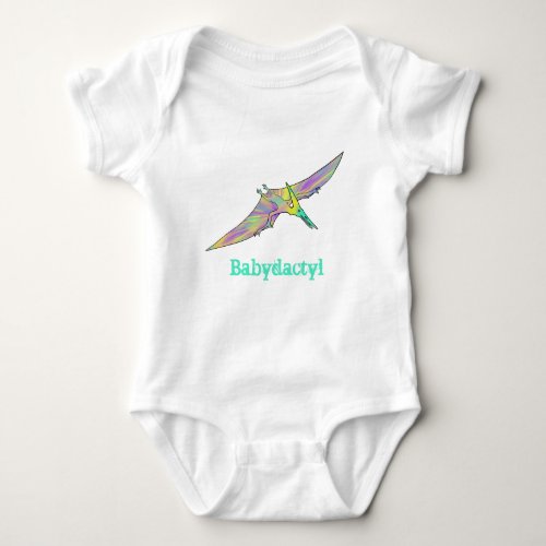 Baby dactyl Colorful Pterodactyl Cute Dinosaur Baby Bodysuit