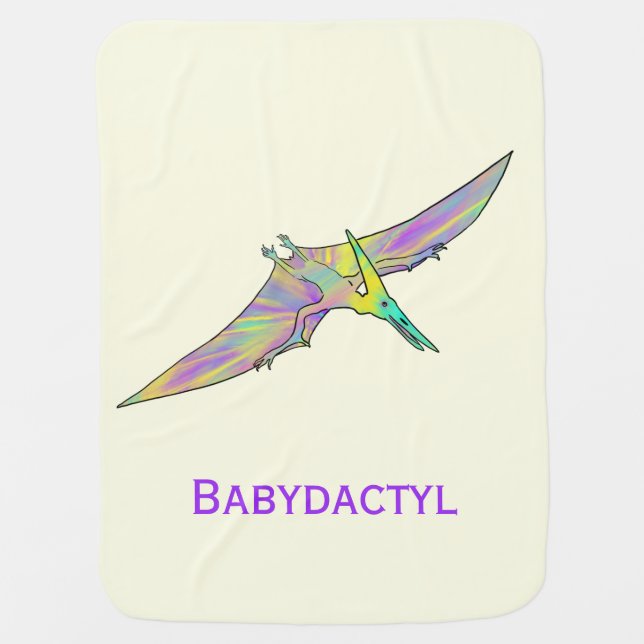 Baby dactyl Colorful Pterodactyl Funny Dinosaur Blanket (Front)