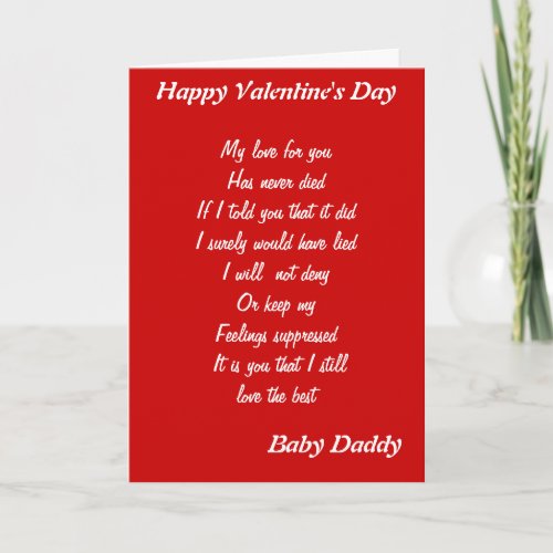 Baby daddy valentines day greeting  cards