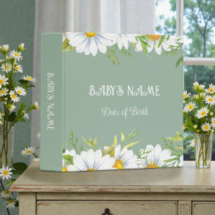 Baby Daisy Boho Photo Album Customizable 3 Ring Binder