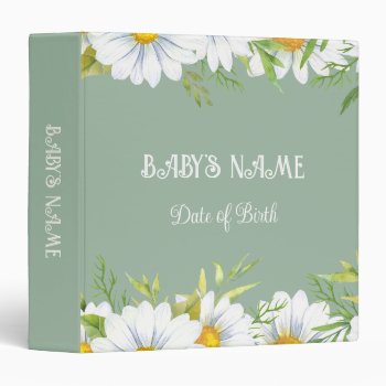 Baby Daisy Boho Photo Album Customizable  3 Ring Binder by Precious_Baby_Gifts at Zazzle