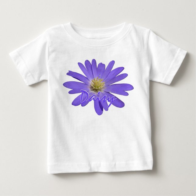 Baby Daisy T-shirt Personalized Purple Baby Shirt (Front)
