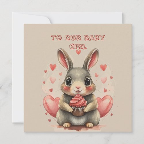 Baby Daughter Valentine  Card