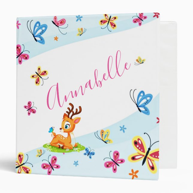 Baby dear (deer) personalized 3 ring binder (Front/Inside)
