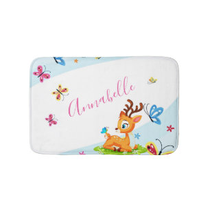 Baby dear (deer) personalized bath mat