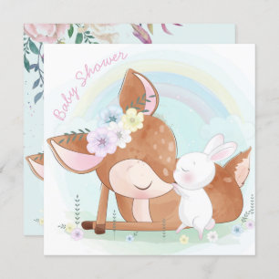 Baby Deer and Bunny Invitation