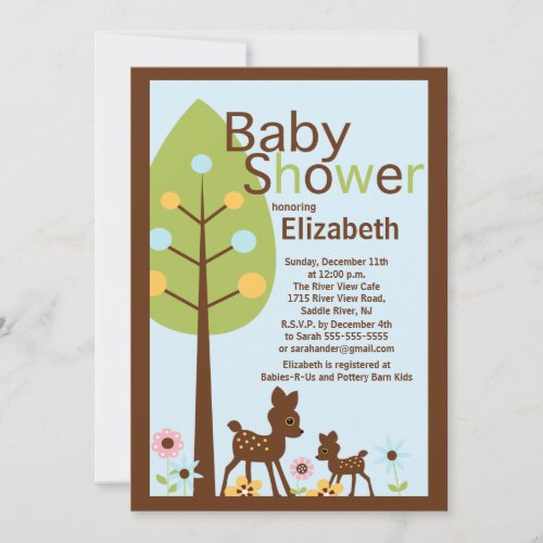Baby Deer Boy Baby Shower Invitation