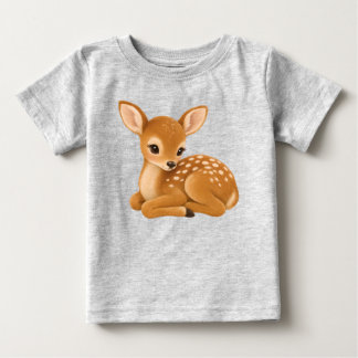 Baby Deer Cartoon Design Adorable Woodland animal T-Shirt