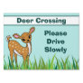 Baby Deer Crossing Please Drive Slowly Wildlife Sign