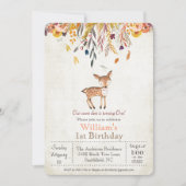 Baby Deer Fall 1st Birthday Invitation (Front)