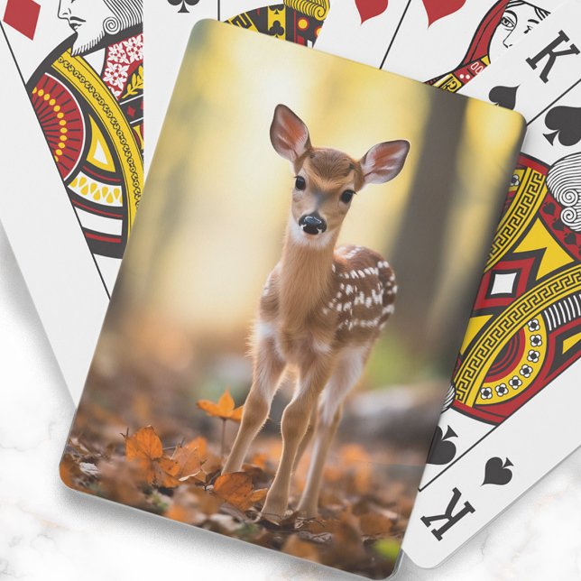 Baby Deer Fawn Forest Photo Poker Cards (Baby deer photo playing cards)
