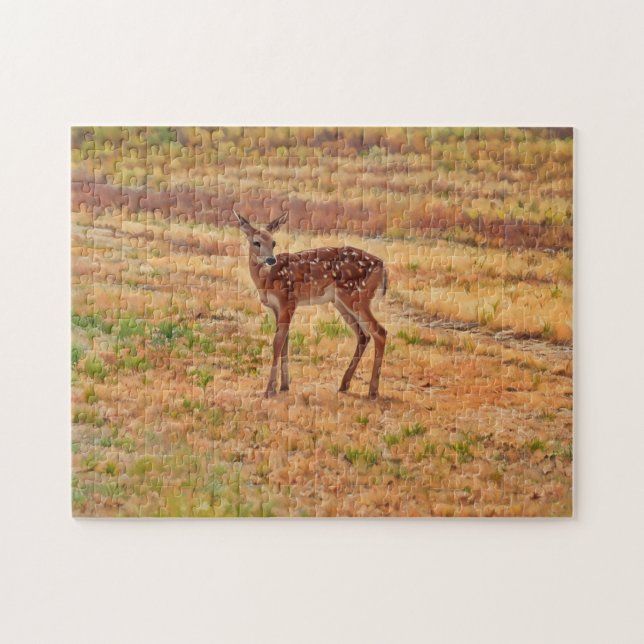 Baby Deer Fawn Wildlife Art Puzzle (Horizontal)