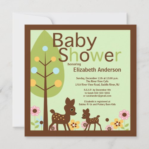 Baby Deer Gender Neutral Baby Shower Invitation