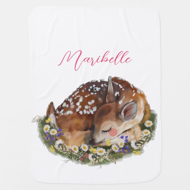 Baby Deer Girl Blanket (Front)