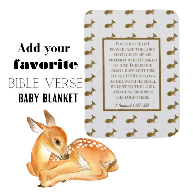 Baby Deer KJV Bible Quote _Woodland Animal  Baby Blanket (Creator Uploaded)