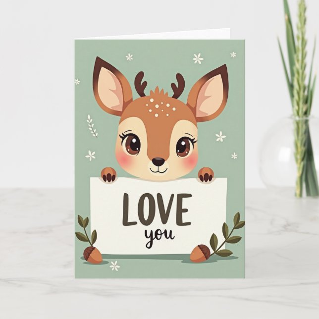Baby Deer Love You Card (Front)