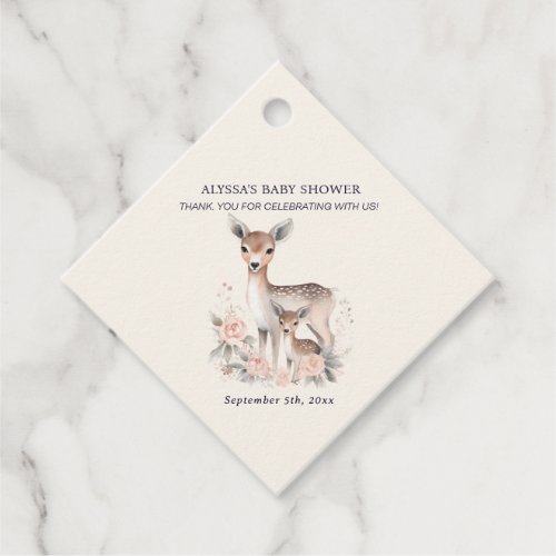 Baby Deer Mother Forest Animals Baby Girl Shower Favor Tags