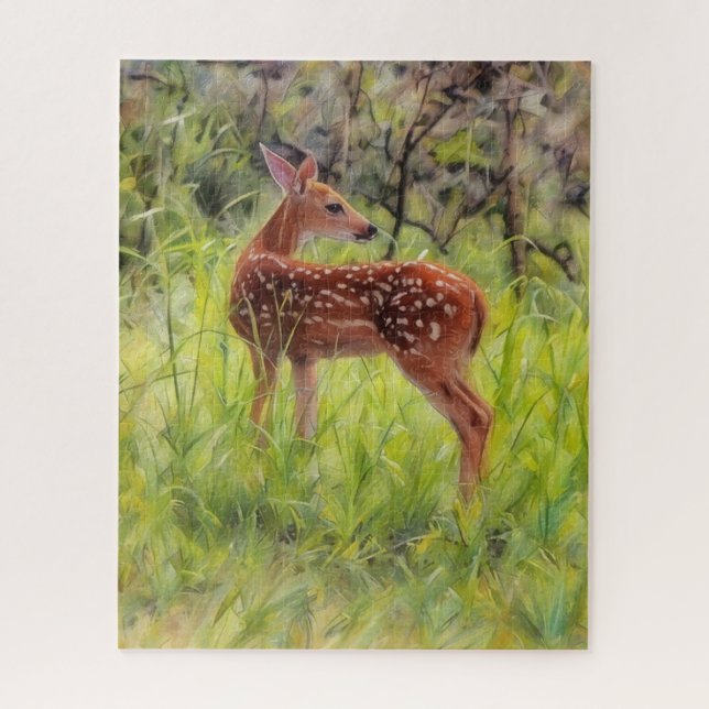Baby Deer Nature Art Big Puzzle (Vertical)