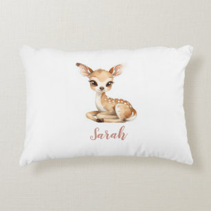 Baby Deer Nursery Lumbar Pillow Custom Name