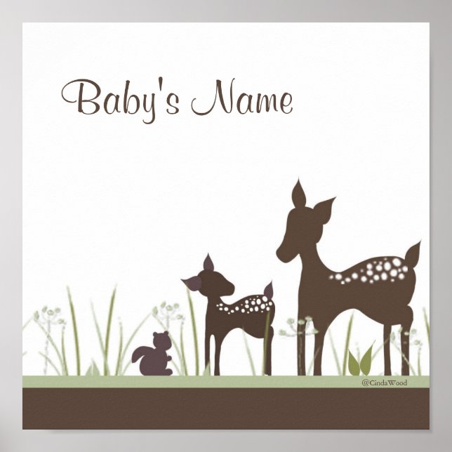 Baby Deer Personalized Poster (Front)