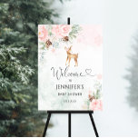 Baby deer pink winter baby shower welcome foam board<br><div class="desc">Baby deer pink winter baby shower welcome Foam Board.  "Baby it's cold outside" theme baby shower welcome sign. 
Matching items available.</div>