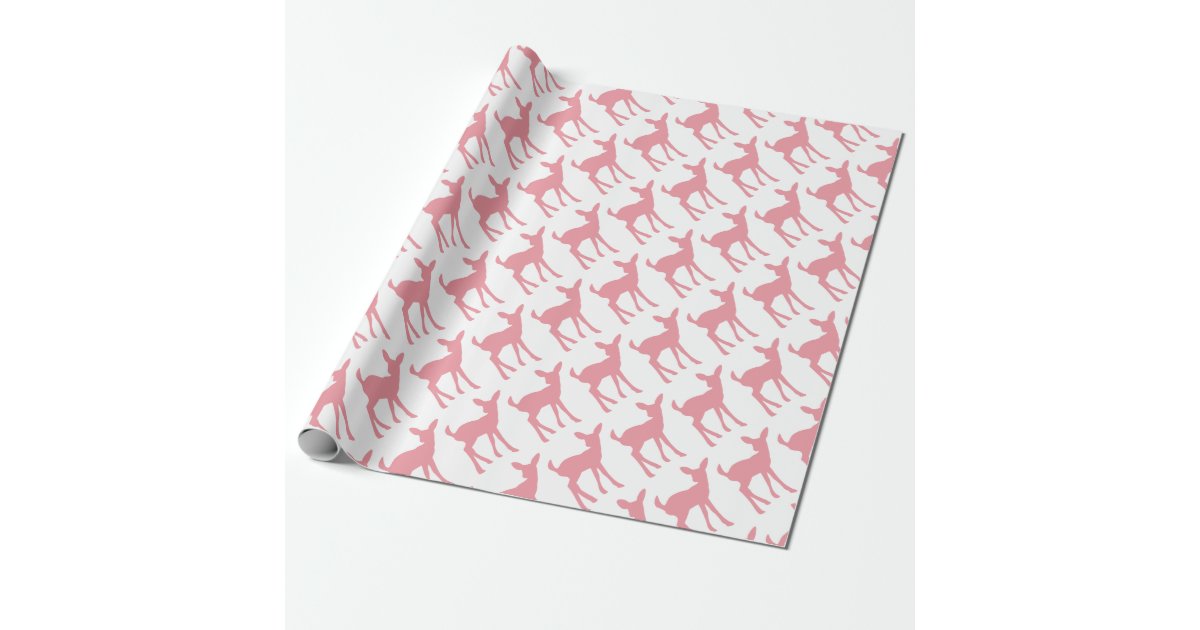 Elegant Vintage Hot Pink Toile Deer Woodland Wrapping Paper Sheets, Zazzle