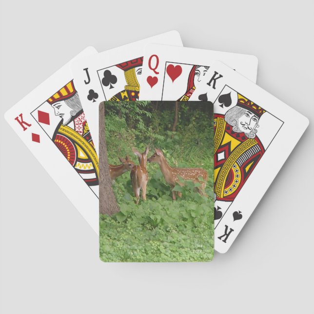 Baby Deer Pow-Wow in the Woods Poker Cards (Back)