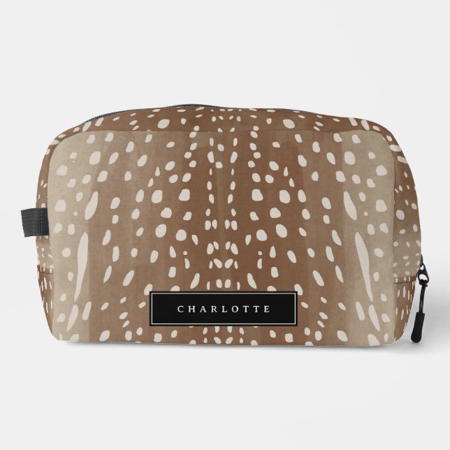 Baby Deer Spots Animal Print Pattern Dopp Kit (Front)