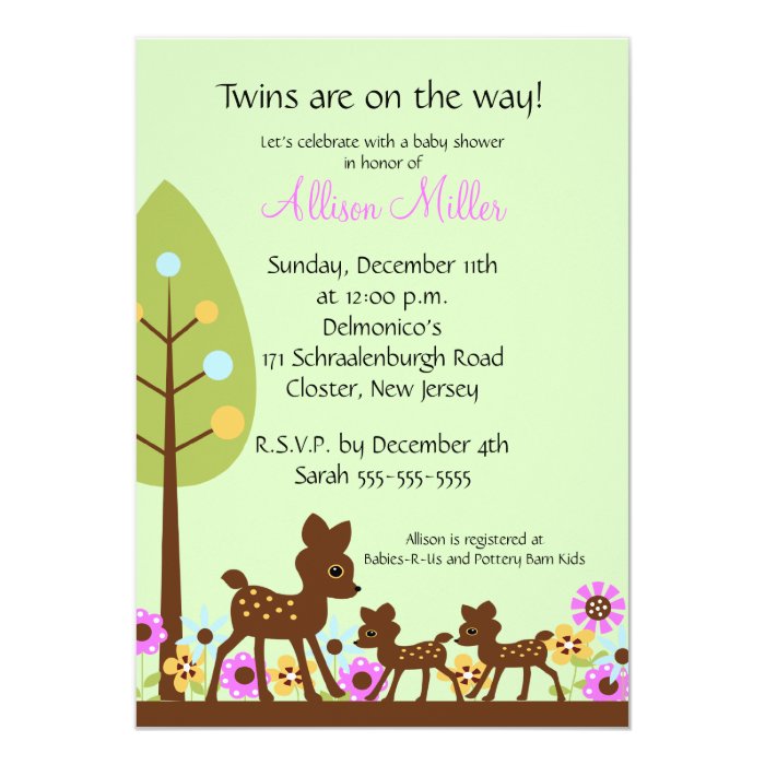 shower babies baby us invitations r Deer Invitation Baby Baby  Zazzle Shower TWINS