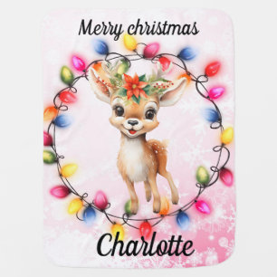 Baby Deer within a wreath of lights Blanket