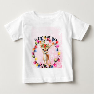 Baby Deer within a wreath of lights T-Shirt