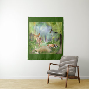 Baby Deer Woodland Friends Tapestry