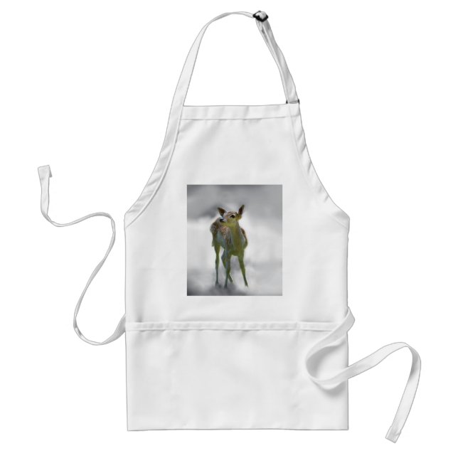 Baby deer's curiosity adult apron (Front)
