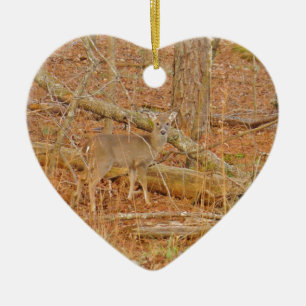 Baby Deer's First winter Ceramic Ornament