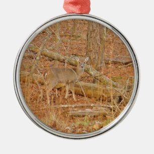 Baby Deer's First winter Metal Ornament